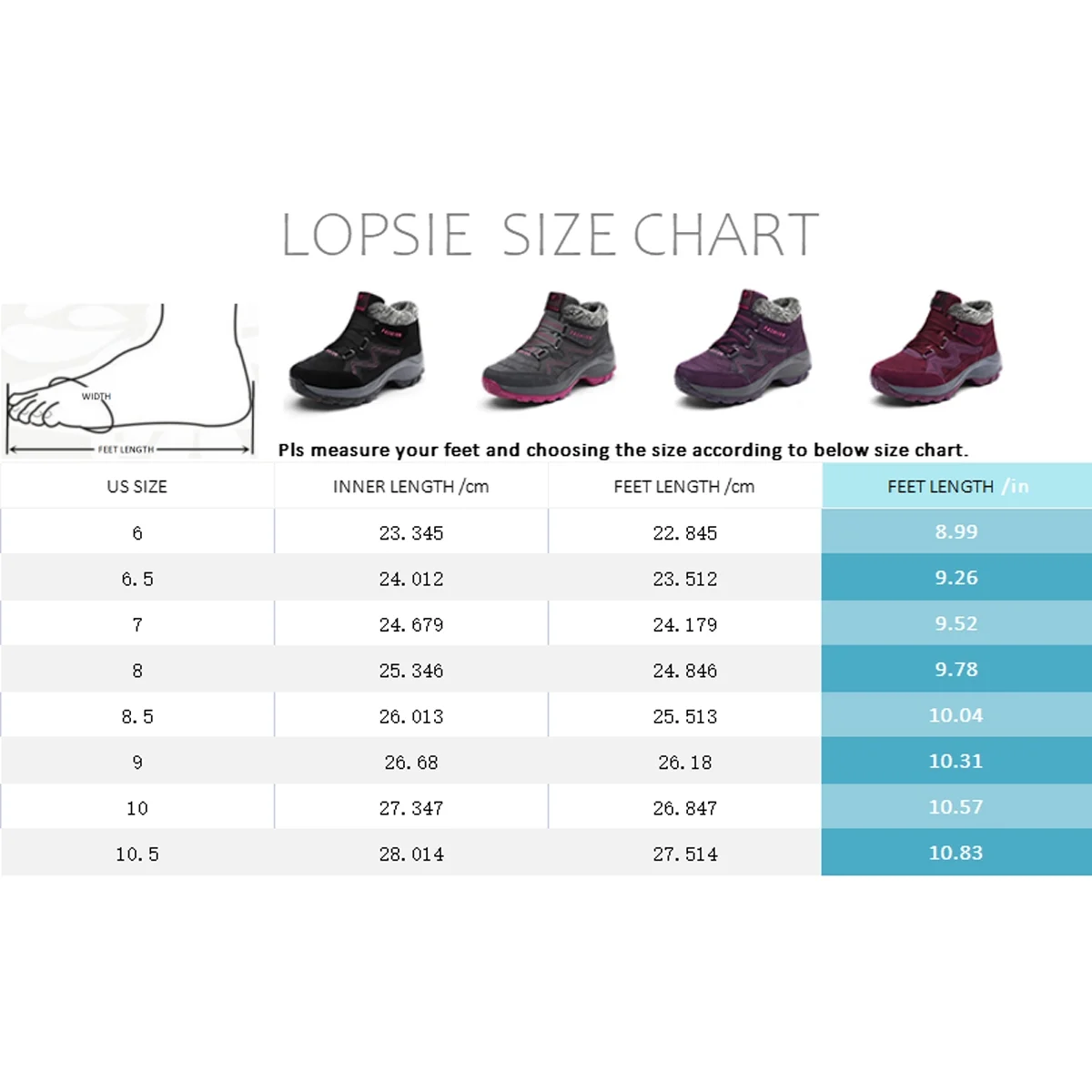 Lopsie Women Mid Hiking Boots Outdoor Waterproof Non Slip Backpacking Trekking Shoes