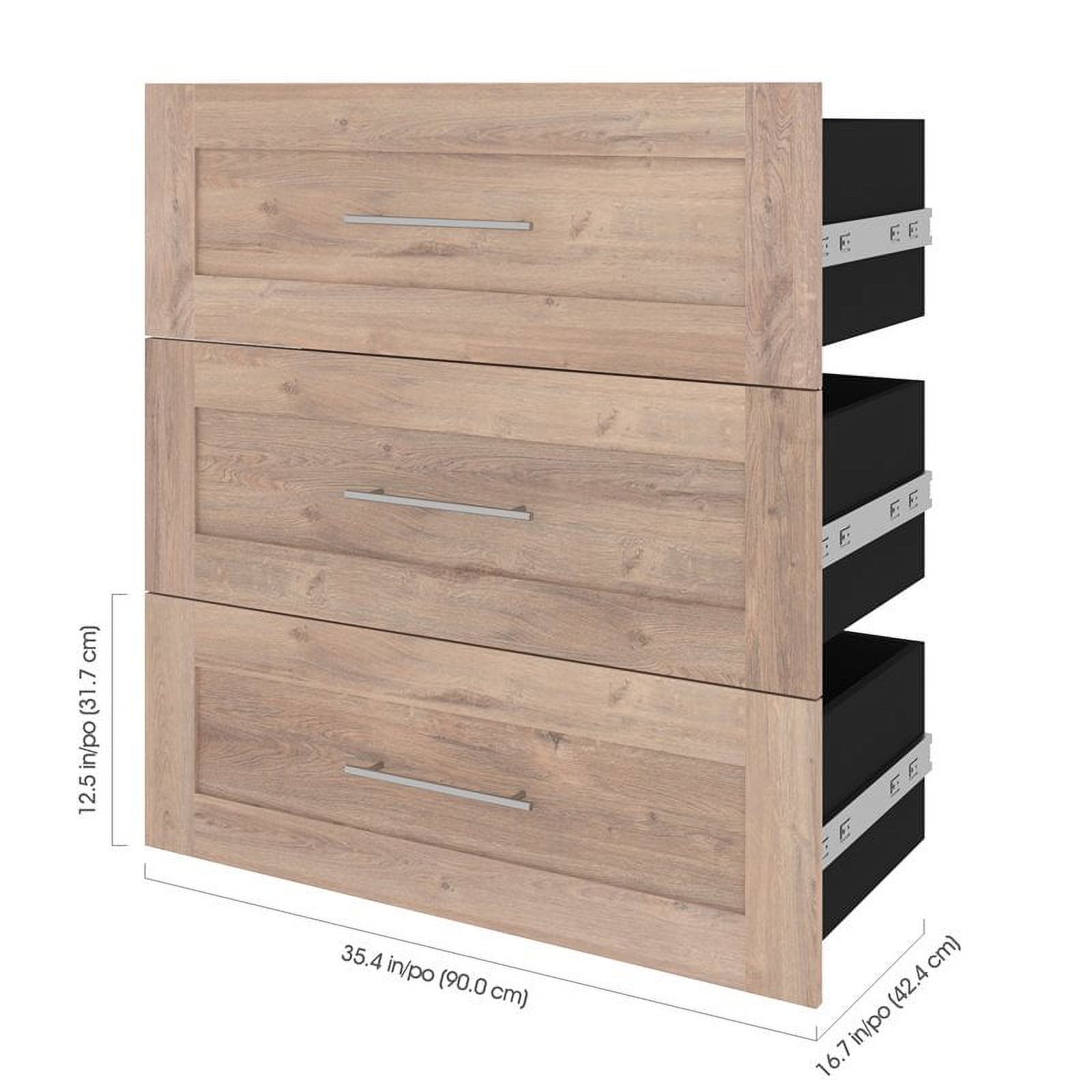 Pur 3 Drawer Set for Pur 36W Closet Organizer in Rustic Brown - Engineered Wood