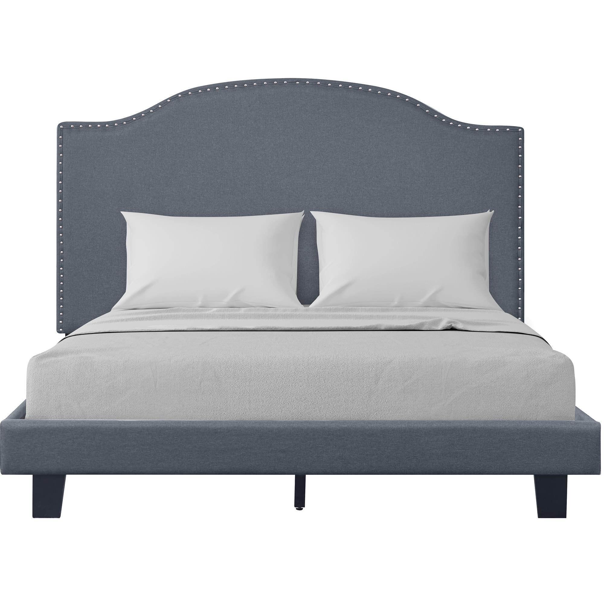 Camden Isle Madison Platform Bed | Camelback Headboard | King, Gray