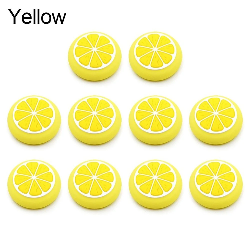 10pcs Soft Gamepad Game Controller Protective Case Thumb Grip Cap Silicone Joystick Cover YELLOW