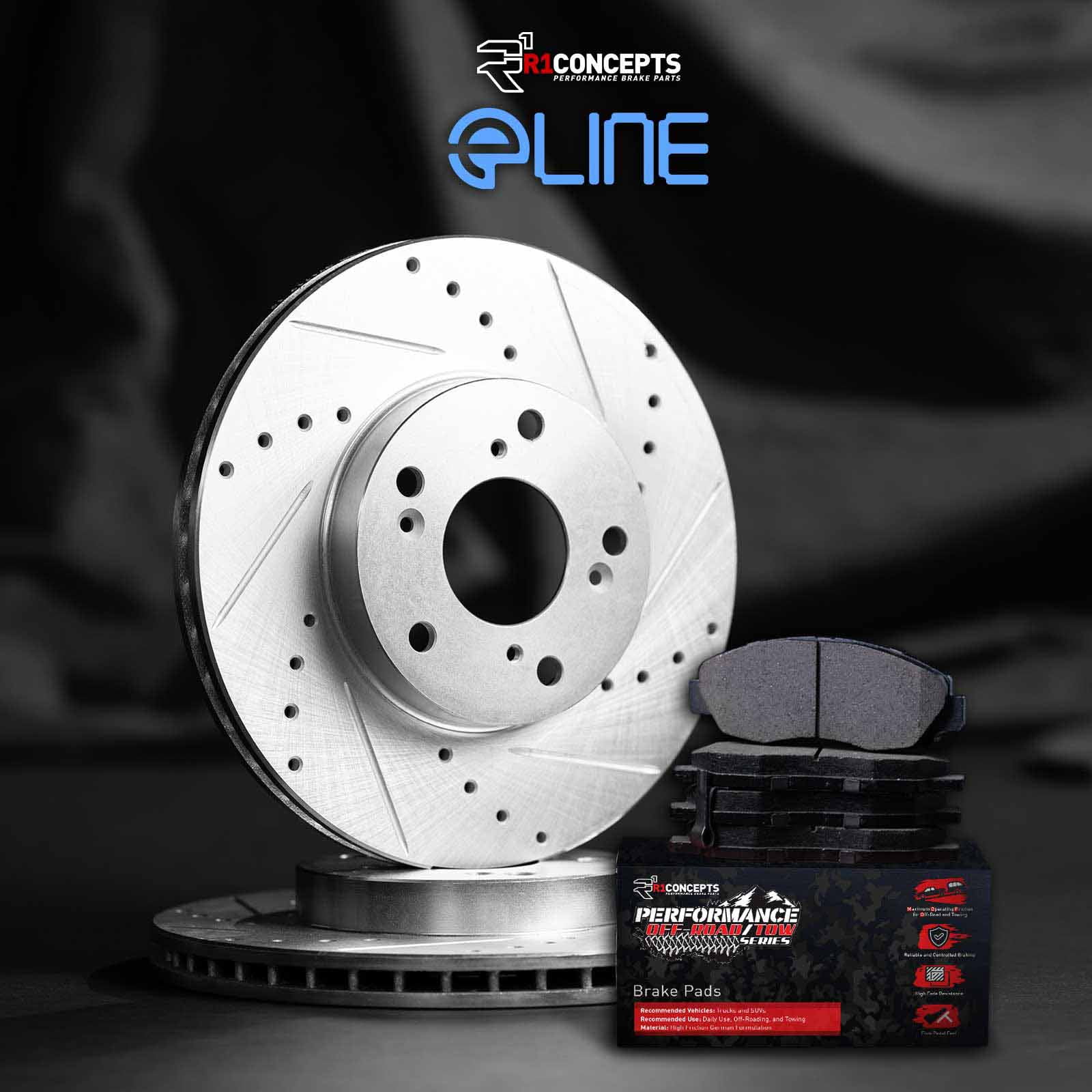 R1 Concepts Front Brakes and Rotors Kit |Front Brake Pads| Brake Rotors and Pads| Performance Off-Road Brake Pads and Rotors WGVN1-42021