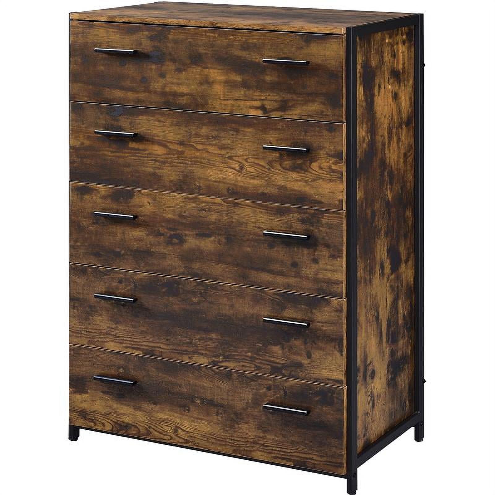 Bowery Hill Contemporary Chest in Rustic Oak & Black Finish