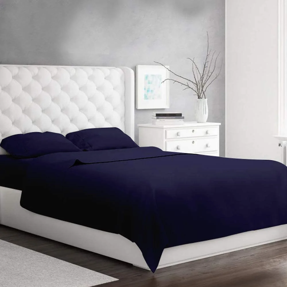 Thread Count -400 Bed Sheets Italian Finish 100% Egyptian Cotton 4-PCs - Sheet Set, Fits Mattress Upto 21