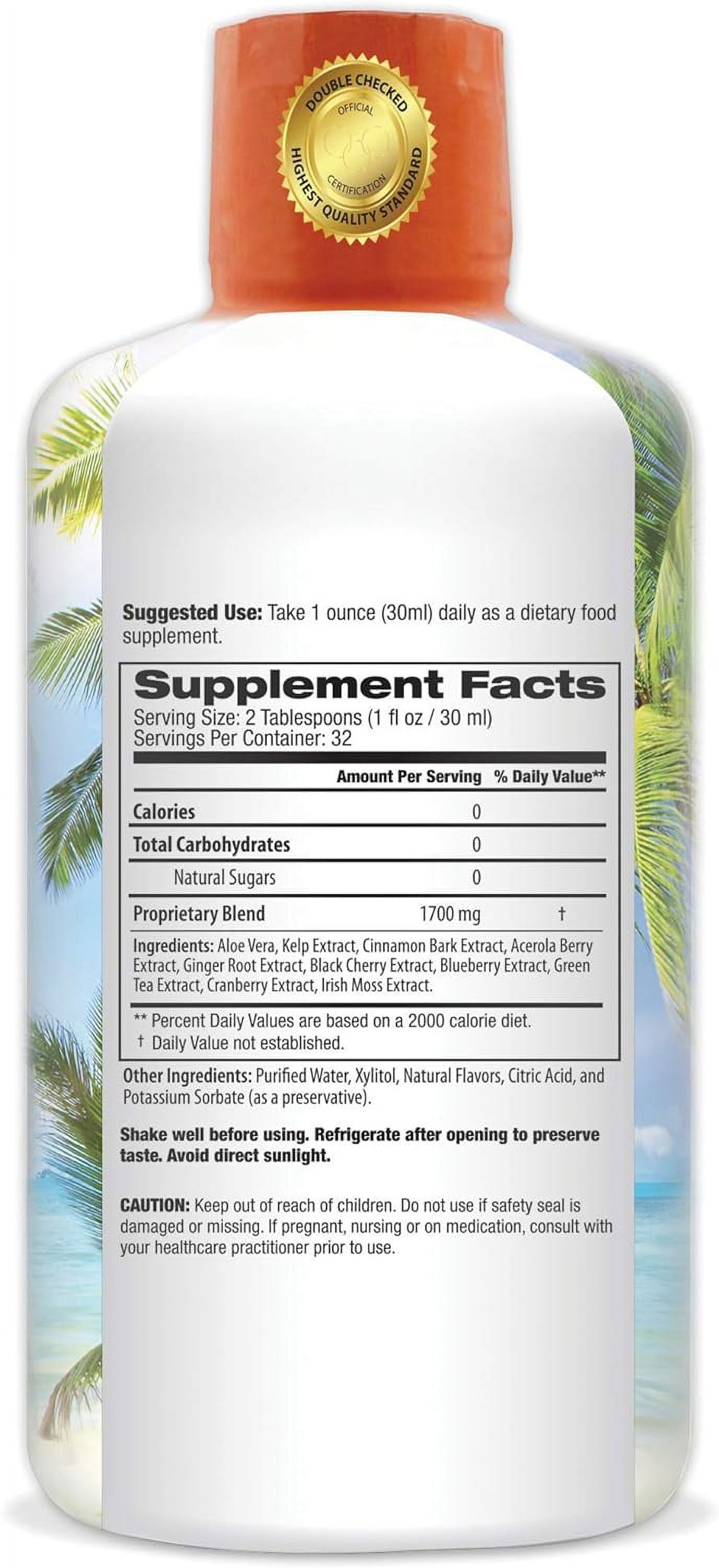 Tropical Oasis Cinnabalance –Liquid Cinnamon Supplement, Cinnamon Bark, Aloe Vera, Ginger Root, Green Tea & Antioxidants - 32