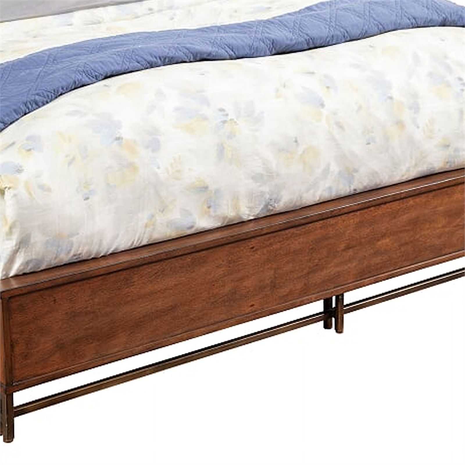 Wooden California King Bed with Honeycomb Design High Headboard Brown