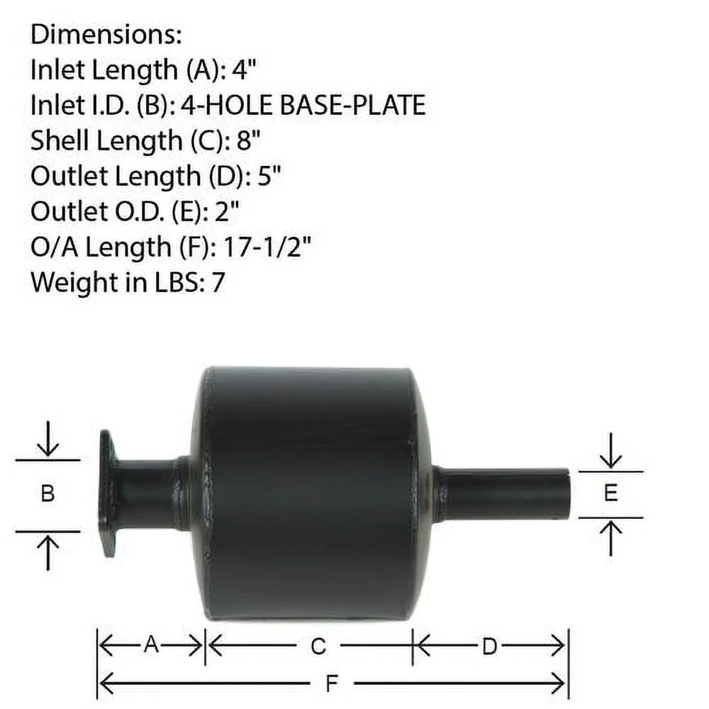 Muffler - Black fits Case 450C 550G 550E 455C 550 A172785