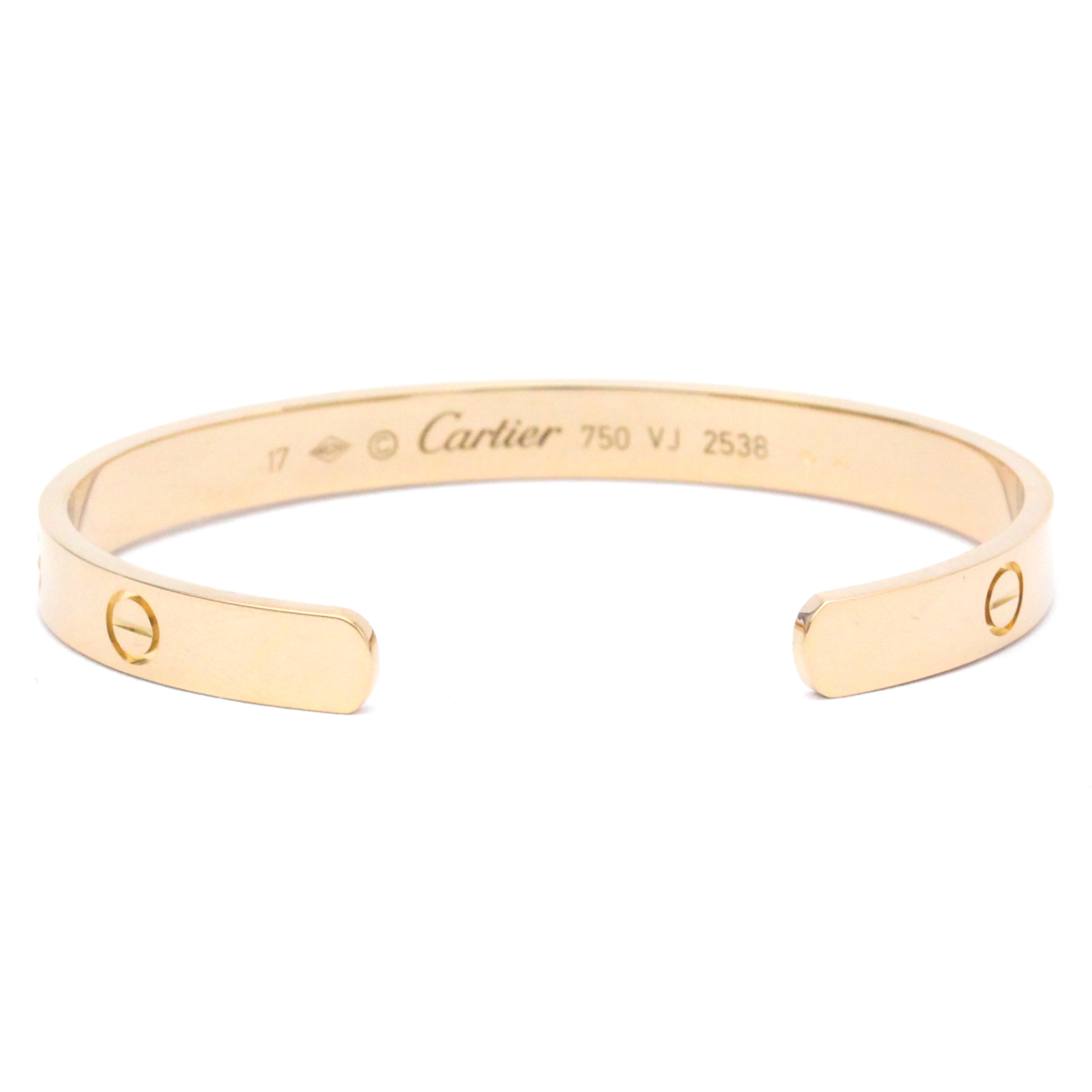 Pre-Owned Cartier Love Bracelet Open Bangle Pink Gold (18K) No Stone Bangle Pink Gold (Good)