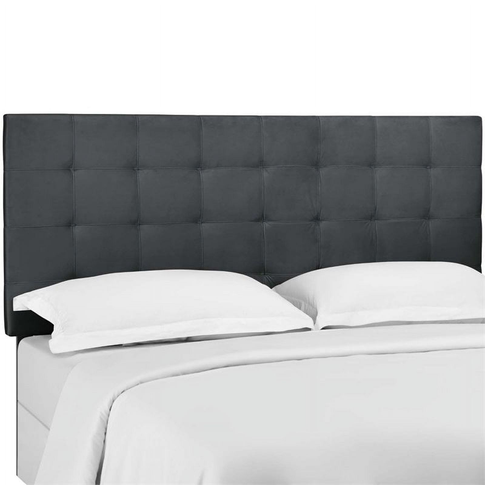 Pemberly Row Modern Tufted Velvet Full Queen Headboard in Gray