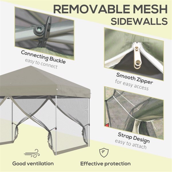 Beige Pop-Up Canopy Tent - Stay Cool & Protected