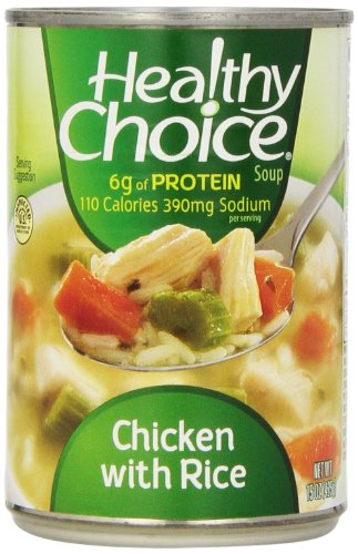 Healthy Choice Soup 5 Chicken Noodle and 5 Chicken with Rice Variety Pack, 15 oz. cans