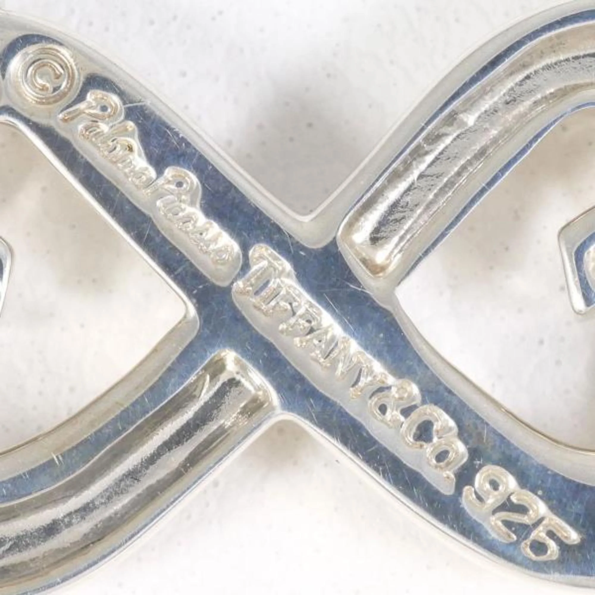 Authenticated Used Tiffany double loving heart silver necklace total weight about 4.4g 41cm jewelry