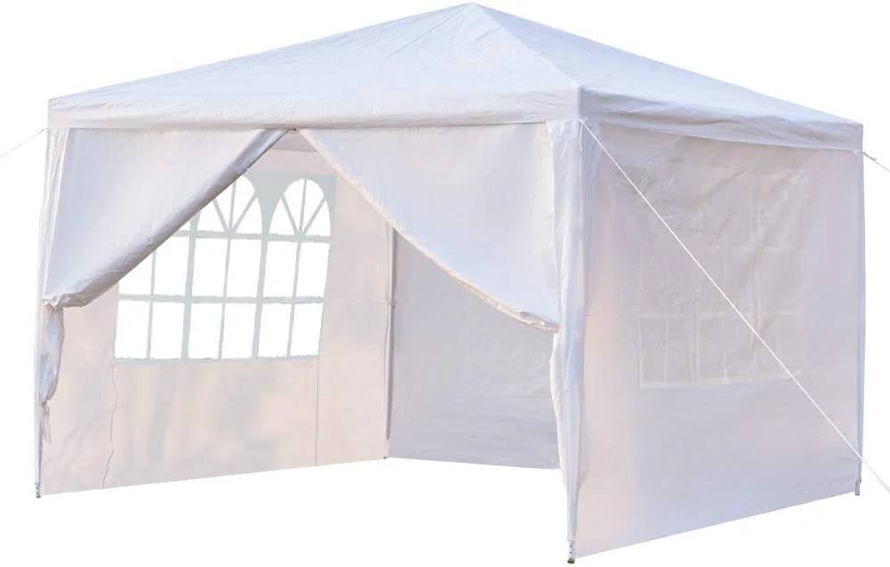 Canopy Tent 10 x 10 Ft Party Tent Beach Cabana Shade for Patio Garden Backyard Wedding Easy Up Sun Shelter Grill Pergola White