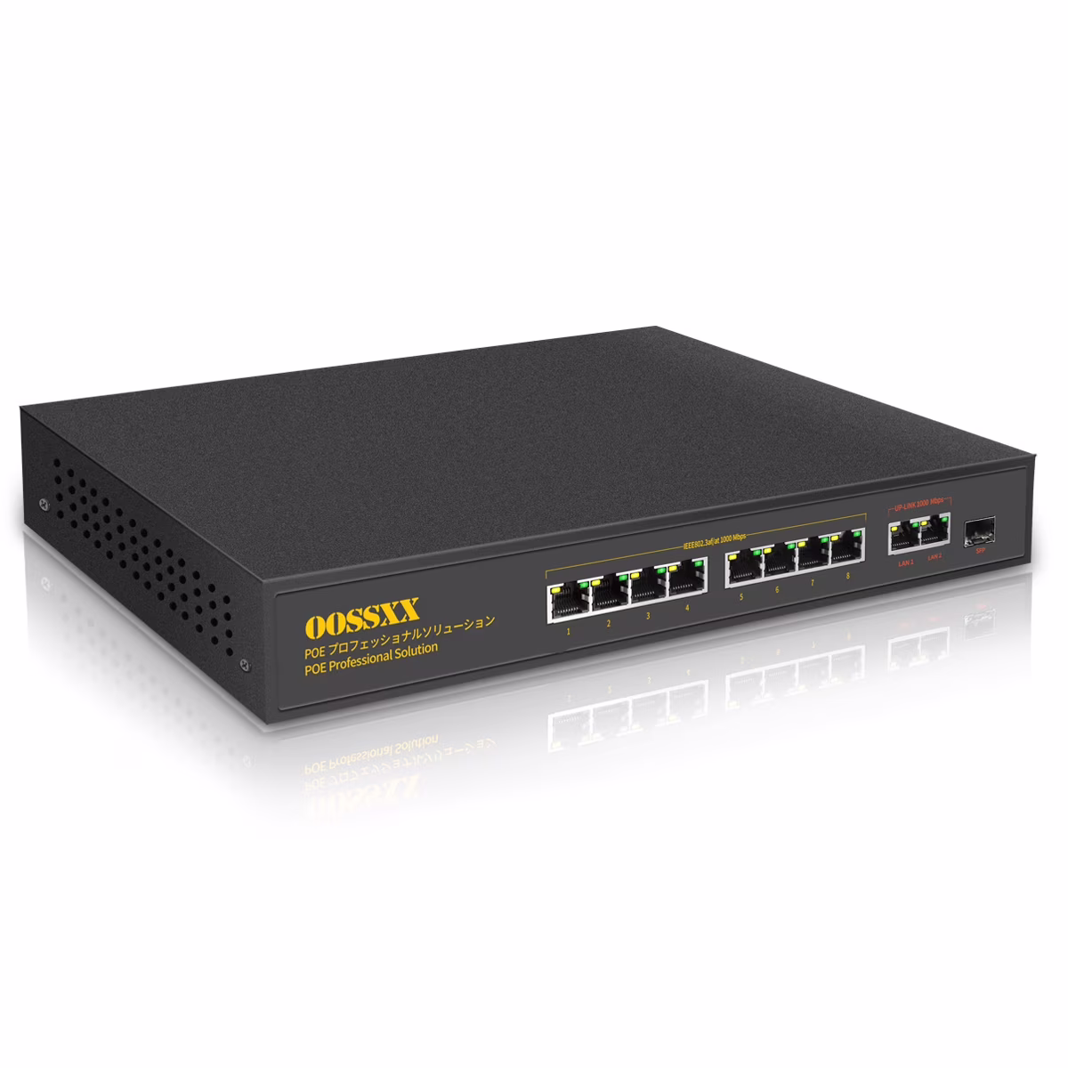 {Full Gigabit} 8 Port Gigabit PoE Switch, with 2 Uplink 1 SFP Port, 150W 1000Mbps Unmanaged POE Network Switches, PoE Switch 8 Port Gigabit Switch PoE Switch 8 Port PoE Passthrough Switch