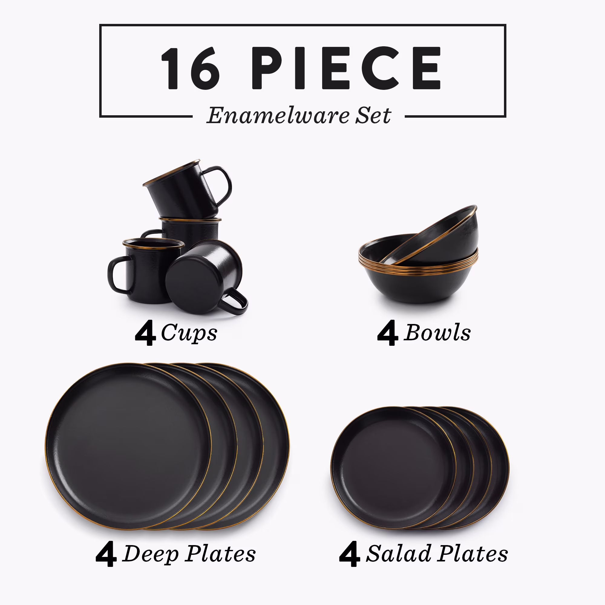 Barebones Enamelware Dining Collection - Charcoal