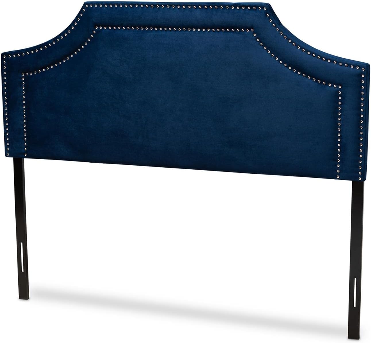 Avignon Modern And Contemporary Navy Blue Velvet Fabric Upholstered Full Size Headboard