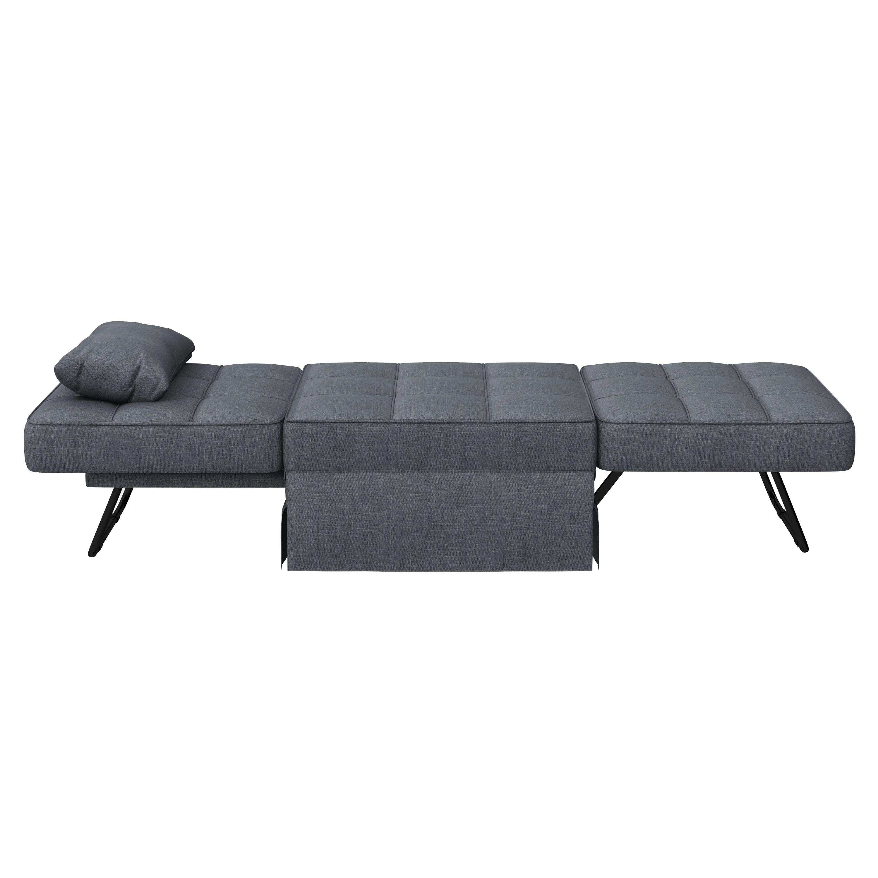 Ucloveria Ottoman Sleeper Chair Bed, Soft Tufted Velvet Folding Sofa Bed, Convertible Couch Recliner