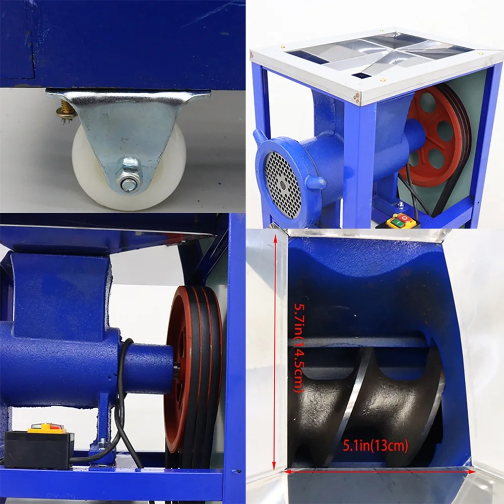 Techtongda Electric Bone Crusher Feed Processer Stainless Steel Meat Grinder 220V 3KW