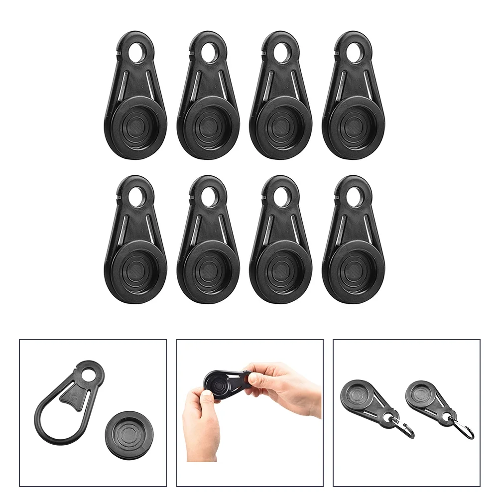 OUNONA 16Pcs Tarp Clips Plastic Tarp Grabbers Movable Tent Snaps Camping Tent Clamps