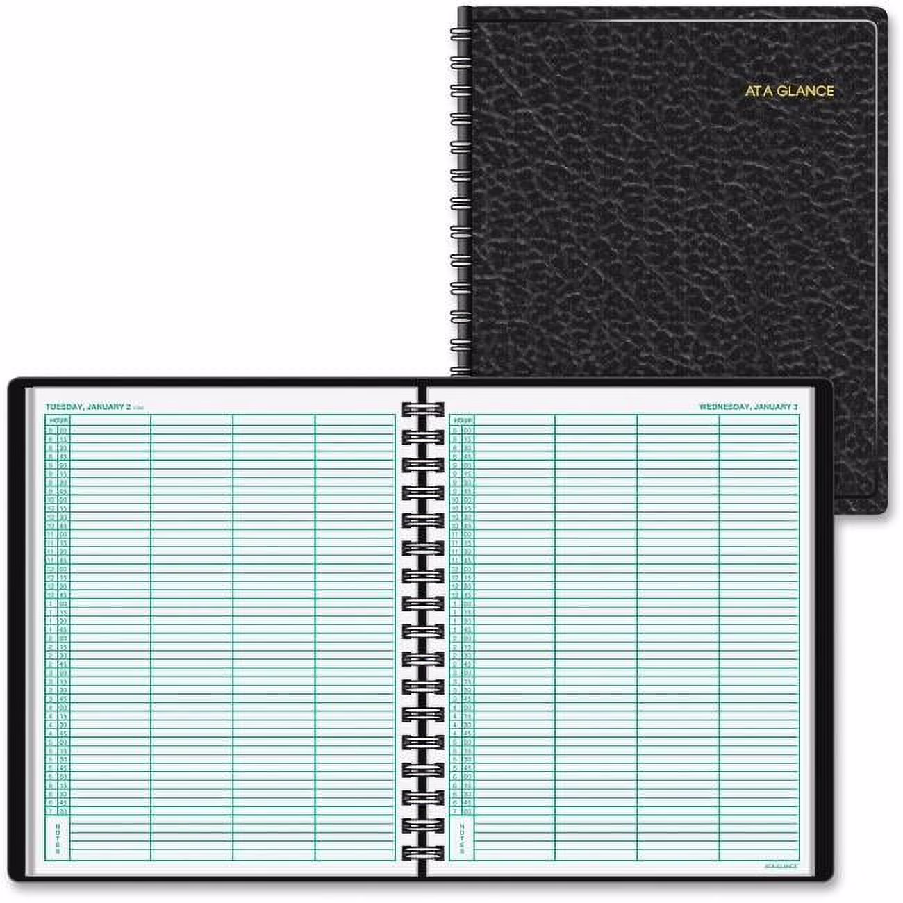 8 x 11 in. 4-Person Daily Appointment Book - Black
