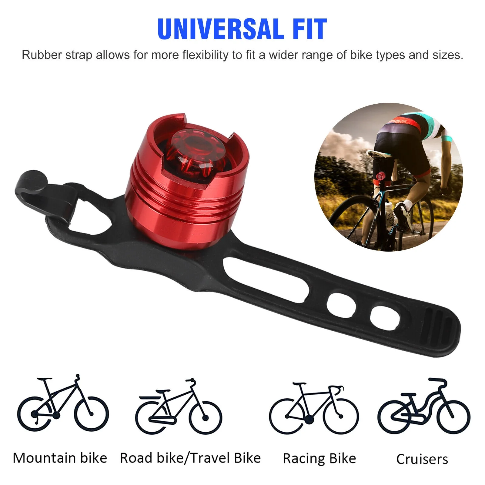 LED Bicycle Cycling Tail Light Bike Rear Warning Safety Lamp Waterproof 3Modes