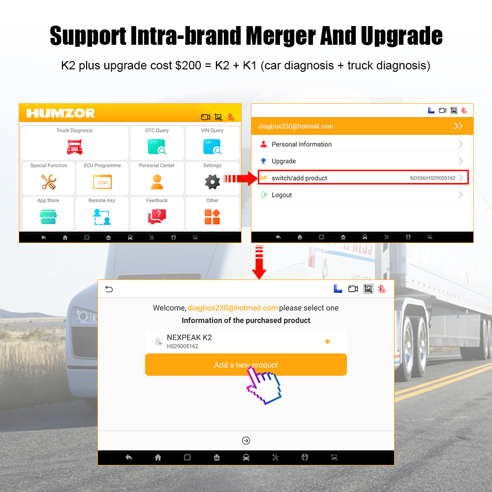 K2 Diesel Heavy Duty Truck Diagnostic Tool Full System OBD2 Automotriz Scanner