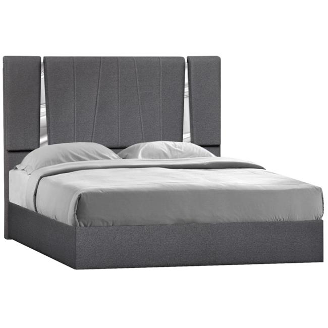 J & M Furniture 18710-K 55.5 x 80 x 83.4 in. Matisse King Size Bed, Charcoal