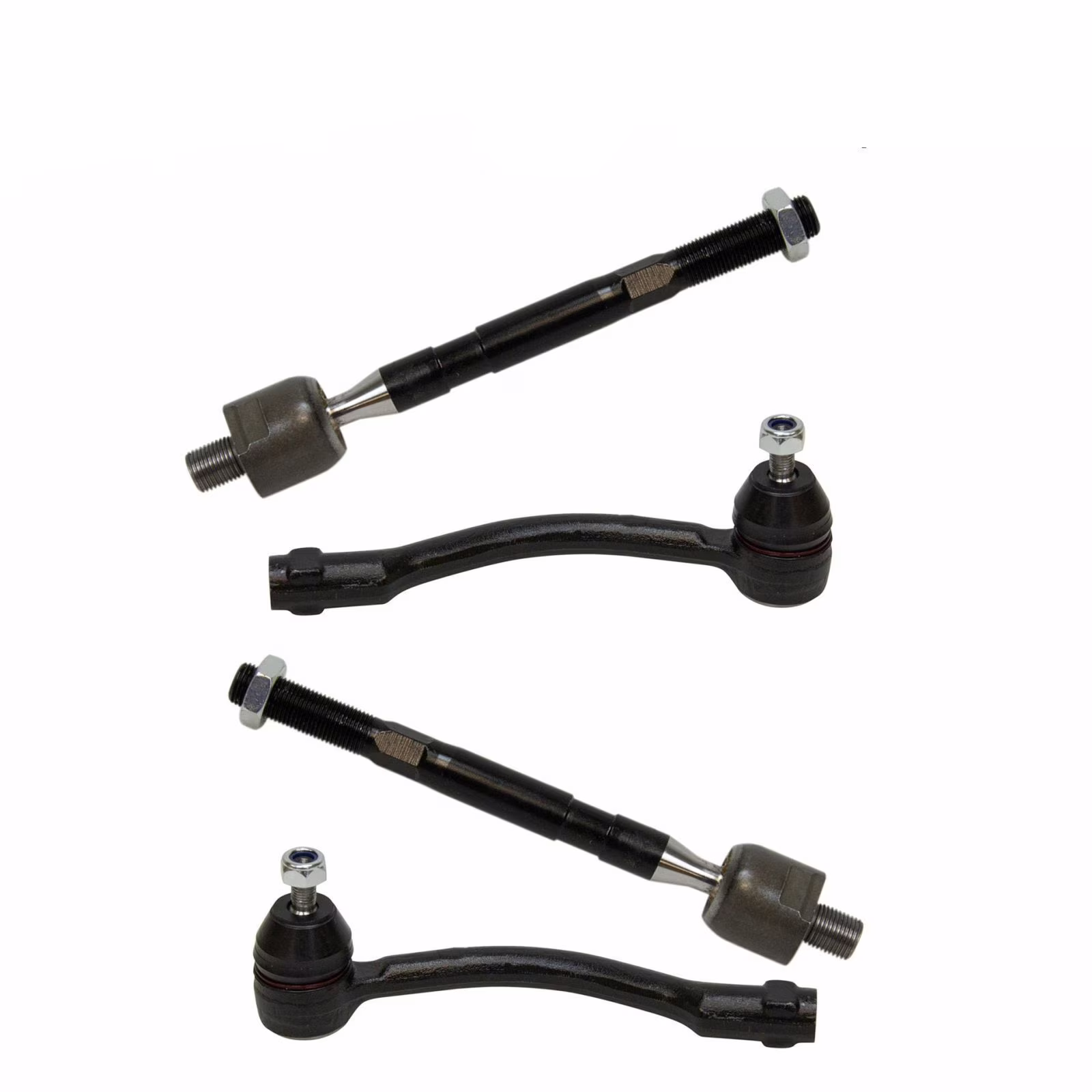 Teledu 4-pc Front Inner & Outer Steering Tie Rod End Kit For Hyundai Accent Kia Rio