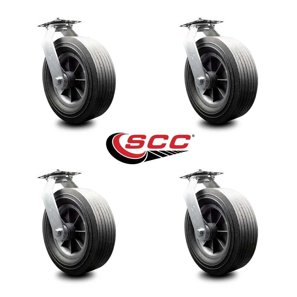 CST10 Greenlee GMX Cart Caster Set – MA6065 GMX Material Cart - Heavy Duty Replacement – Semi-Pneumatic Wheel – Includes 4 Swivel Casters - Set of 4 - Service Caster Brand