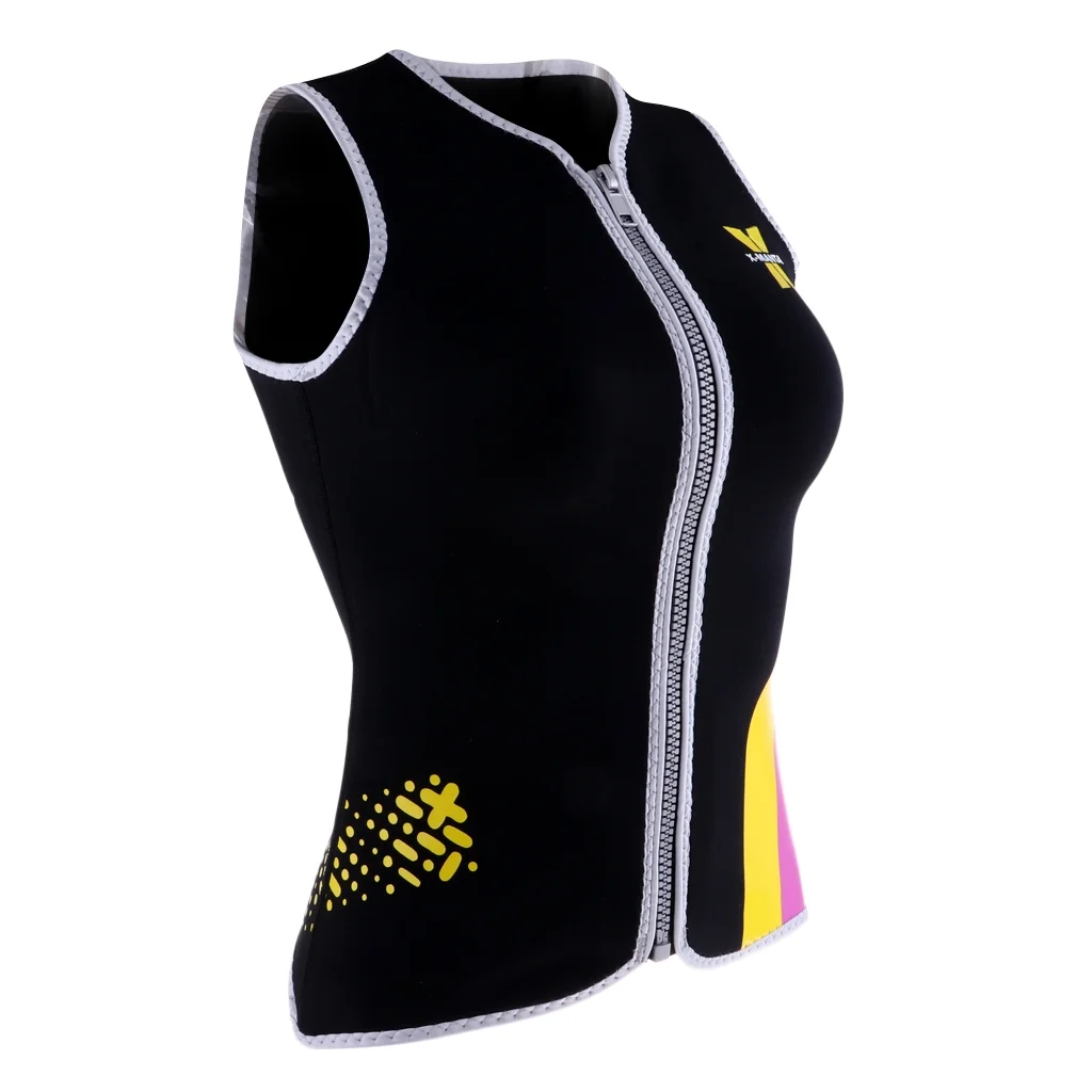 Women's 3mm Front Zip Sleeveless Wetsuit Jacket Neoprene Vest Top