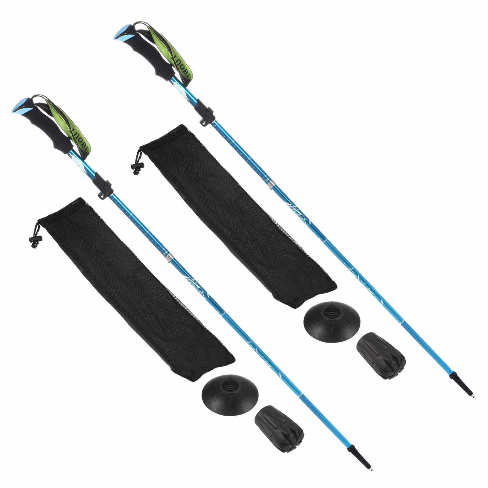 Uxcell Trekking Poles, Collapsible Hiking Pole 43 Inch with Mud Basket, 2 Pack Blue