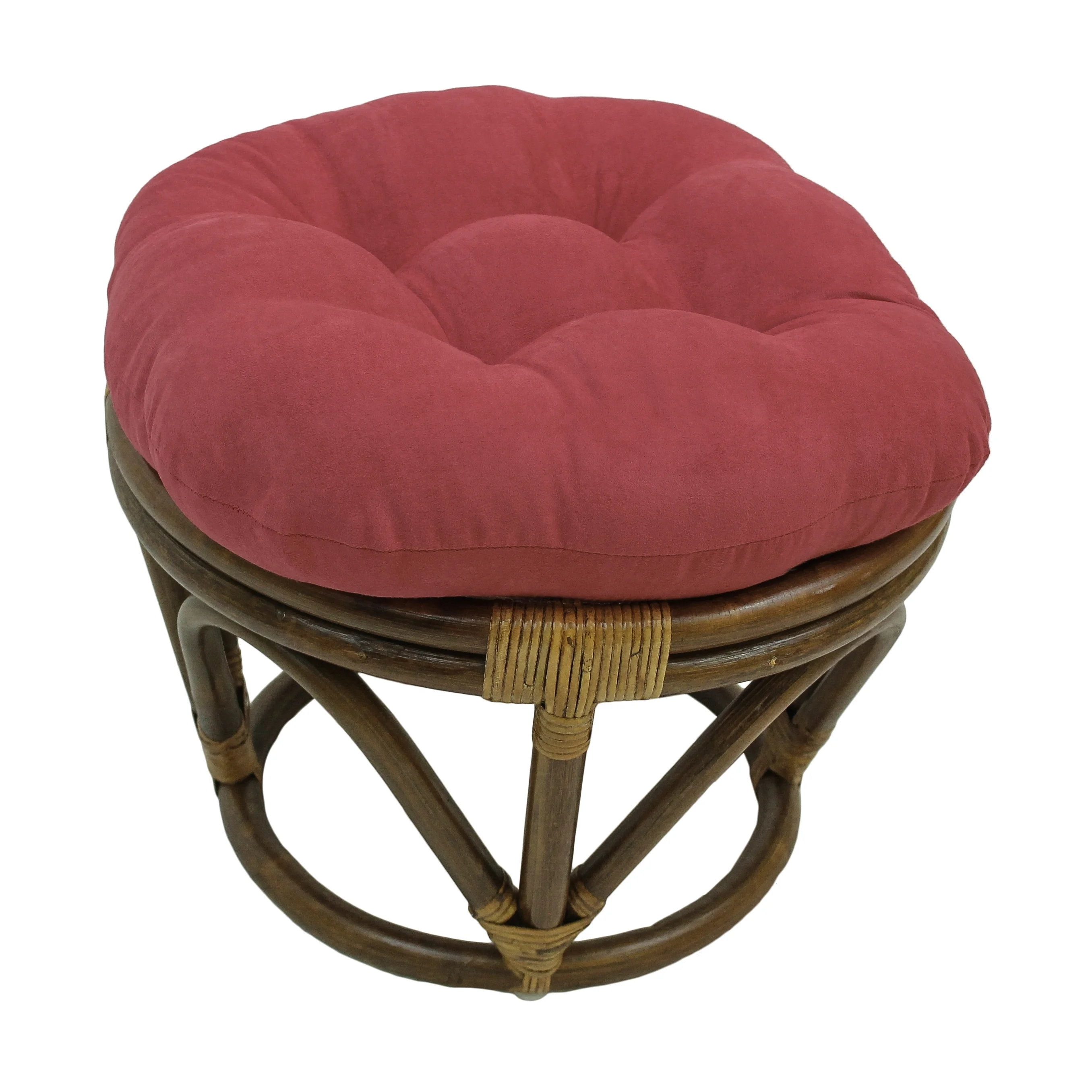 International Caravan  Bali Papasan Footstool with Microsuede Cushion