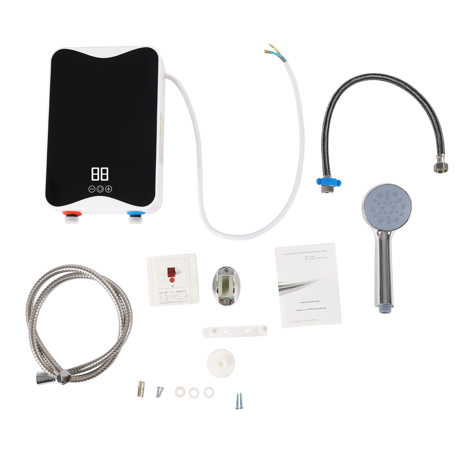 Wuzstar Electronic Instant Water Heater Mini Tankless Water Heater with Tankless Water Heater, Shower