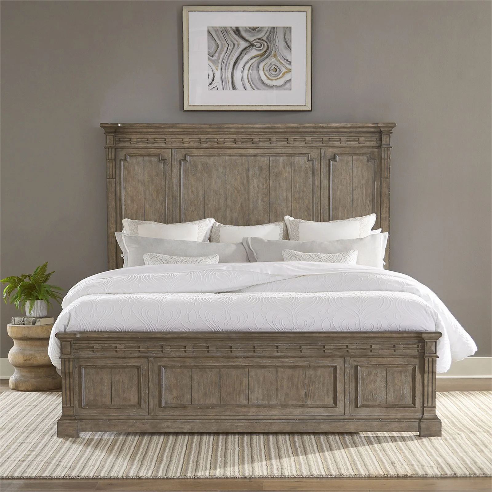 Town and Country King Panel Bed in Dusty Taupe