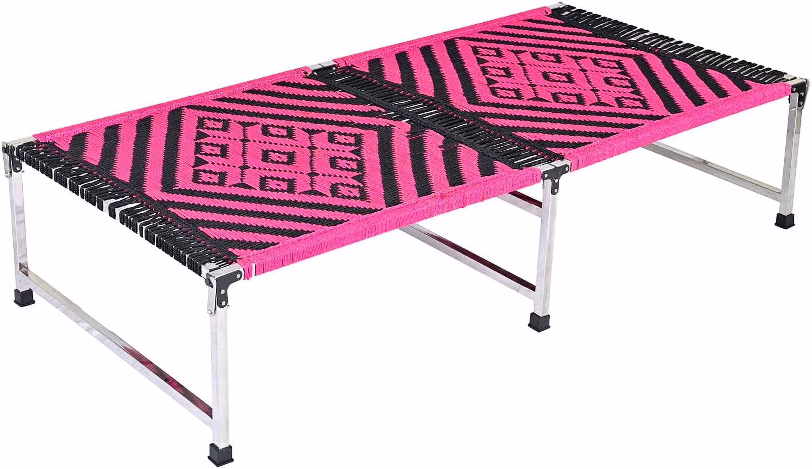 Stainless Steel Folding Charpai | Vintage-Inspired Sturdy Daybed | Vintage Design Comfortable Indian Charpai