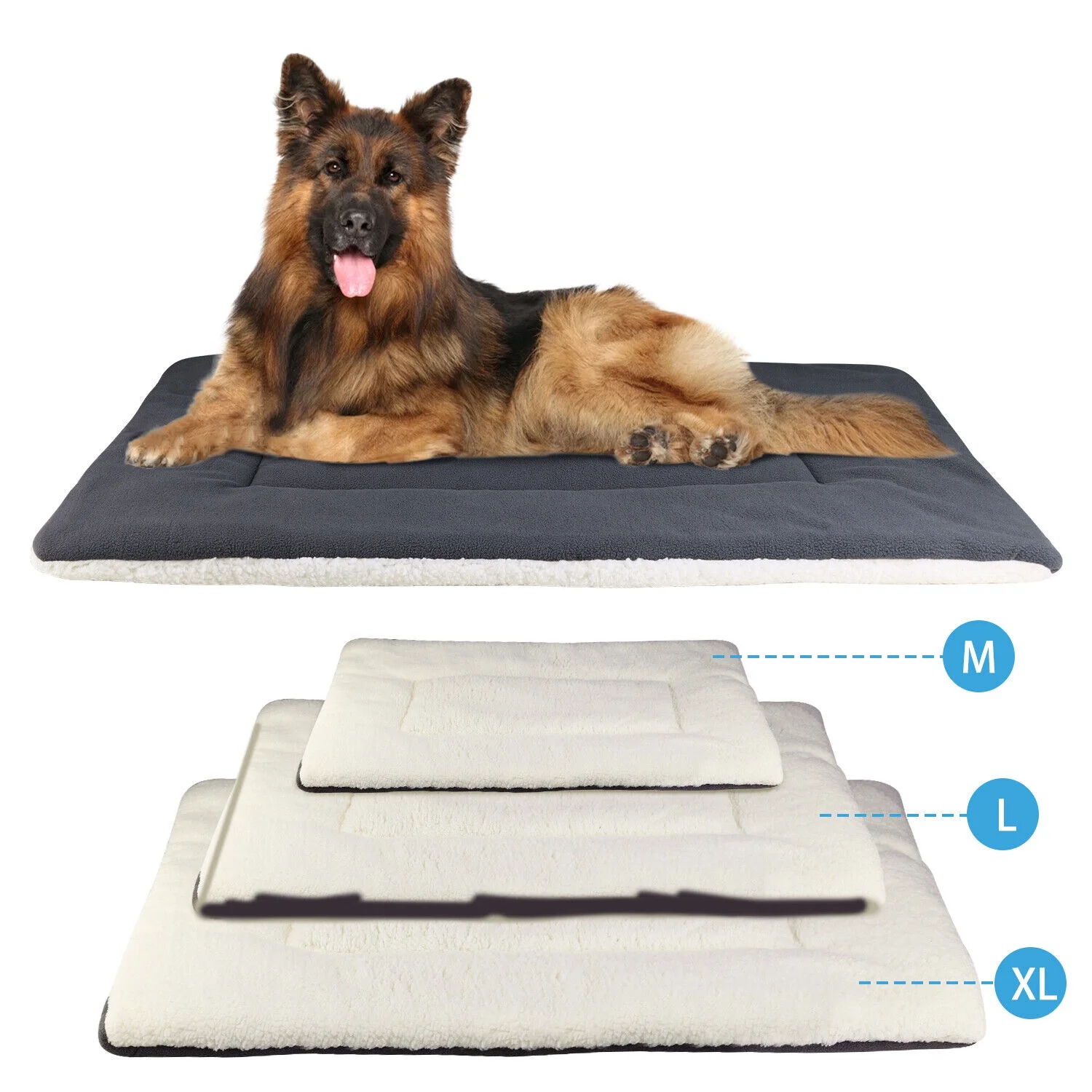 Pet Dog Cat Bed Mat Soft Crate Kennel Pad Washable Anti-Slip Mattress Cushion