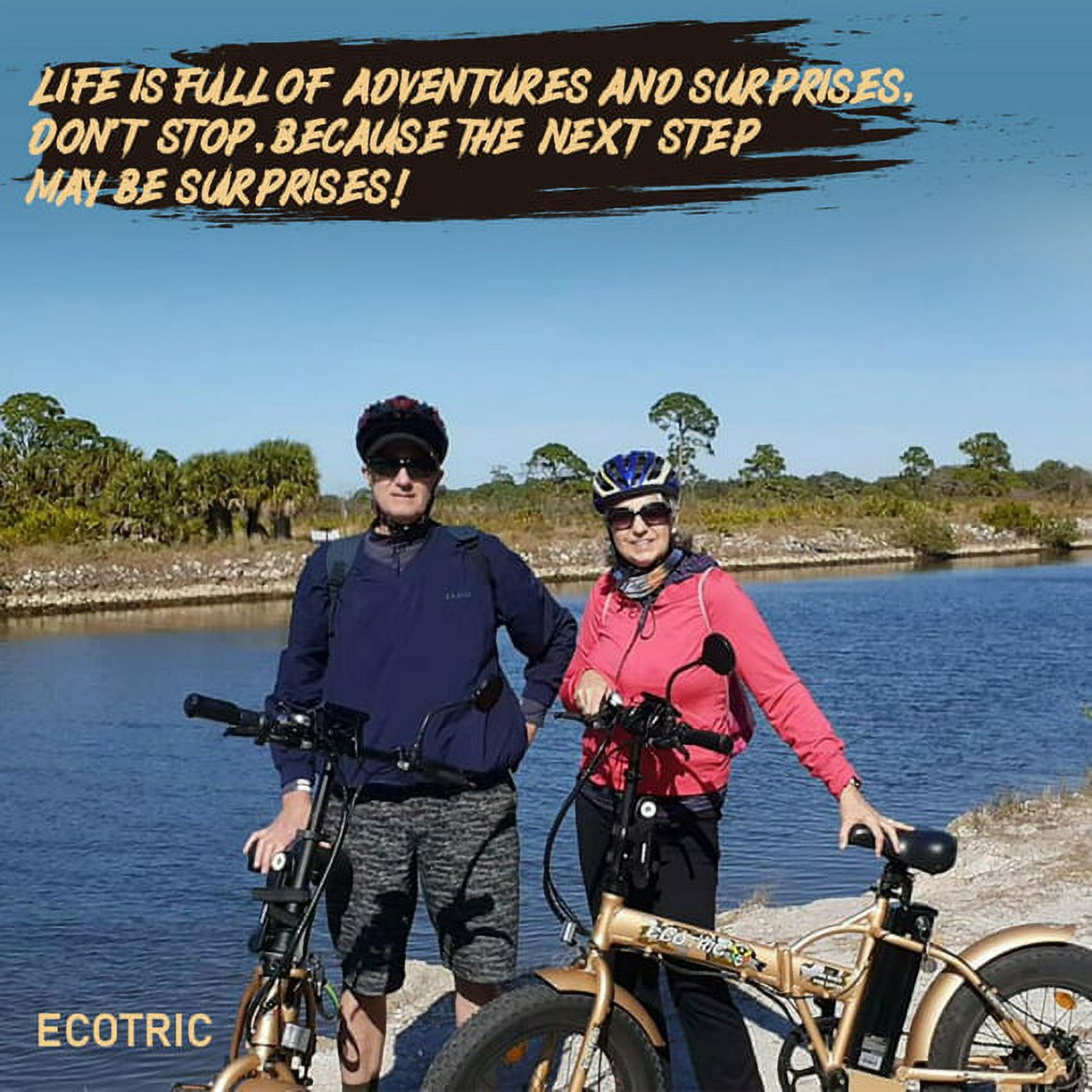 ECOTRIC 20 Inch Fat Tire e-Bike 500W 48V Foldable frame Pedal Assist Commute Bike 7 Speed A-E516646