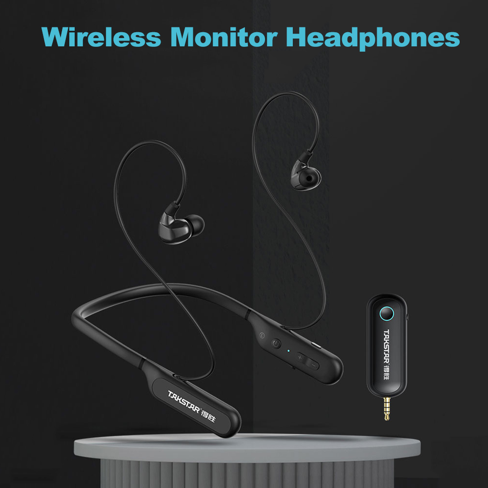 Tomshoo WPM 500 Wireless Monitor Headphones, In Ear Noise Canceling Earbuds, 48KHz Sample Rate, 10M Transmission Distance