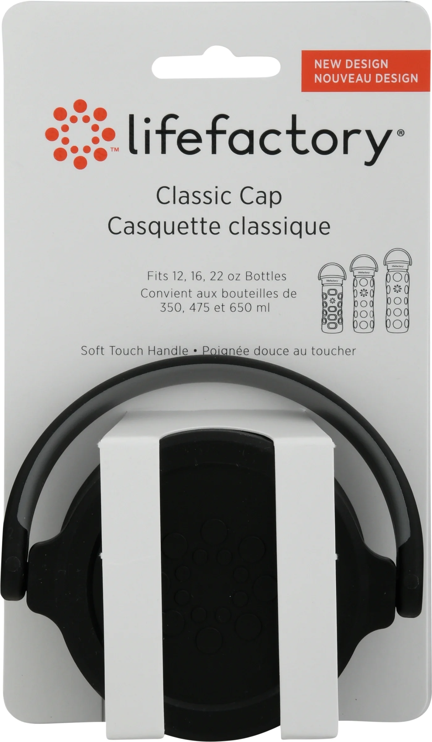 Lifefactory Onyx 12, 16, 22-Ounce Glass Bottles, 1 EA Classic Cap, one size