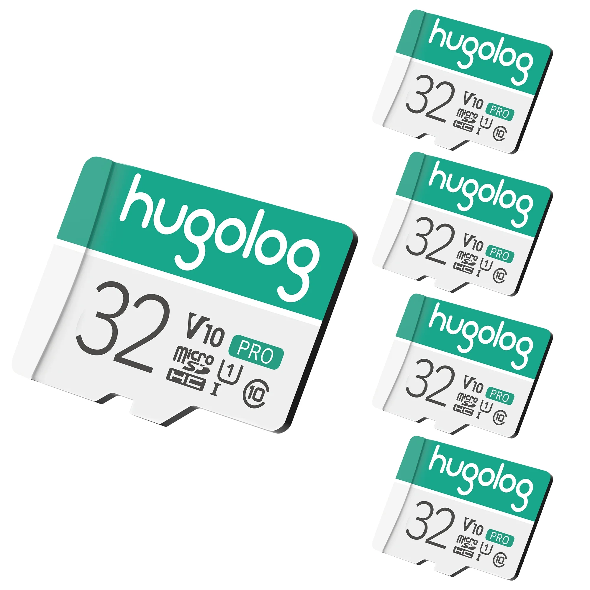 Hugolog 5 packs 32GB Micro SD Card, Micro SDXC UHS-I Memory Card – 95MB/S,633X,U3,C10, Full HD Video V30, A1, FAT32, High Speed Flash TF Card P500 for Phone/Tablet/PC