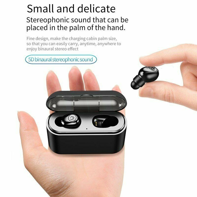 TWS Bluetooth Earbuds Wireless Headphones 5.0 in-Ear Noise Cancelling Headphones with 2200mAh Charging Case for Work Sports White