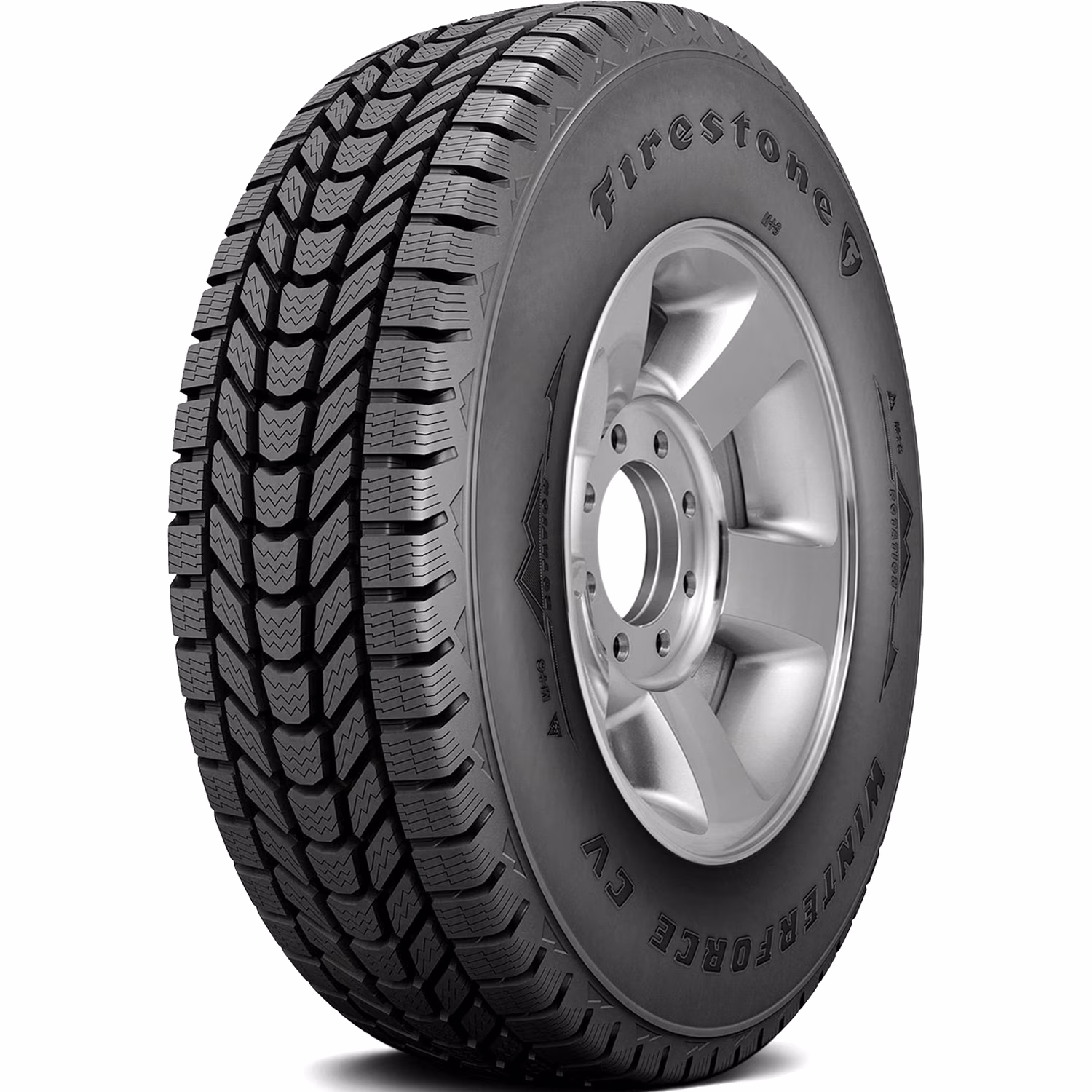 Pair of 2 (TWO) Firestone Winterforce CV 205/65R15C Load C 6 Ply Winter Commercial Tires