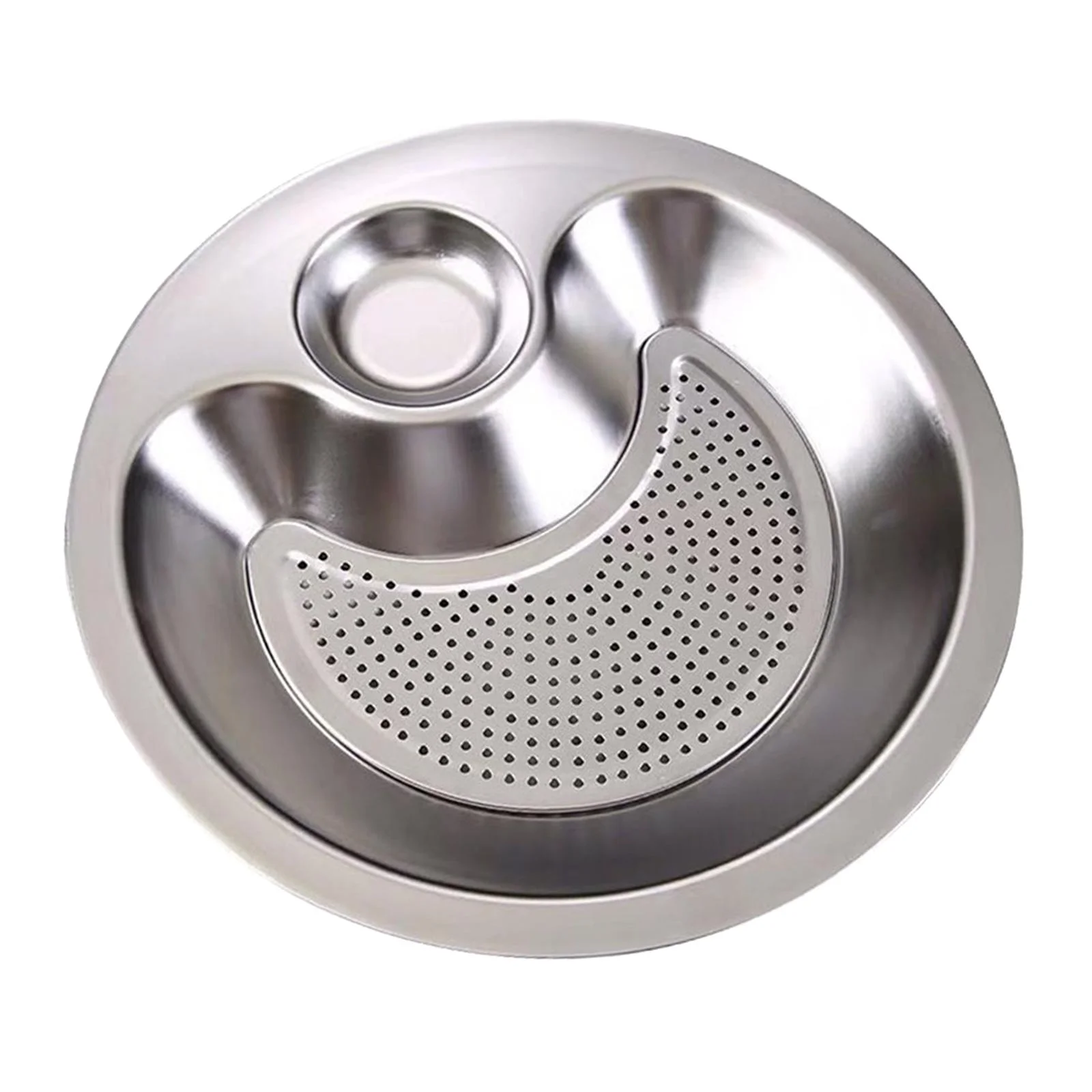 Stainless Steel Dumpling Plate with Dipping Saucer Platter Dinner Tray Japanese 28cm