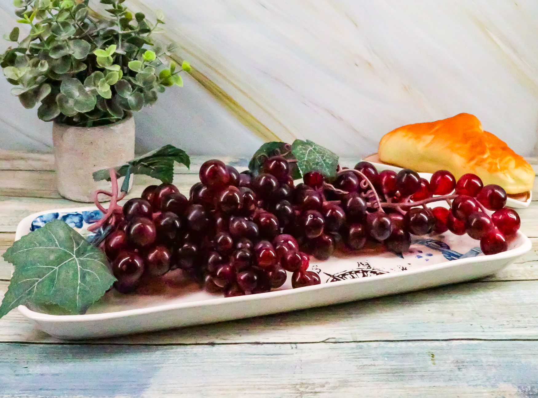 Ebros Blue & White Sea Turtle Ceramic Dinnerware (Rectangular Plate 13.75