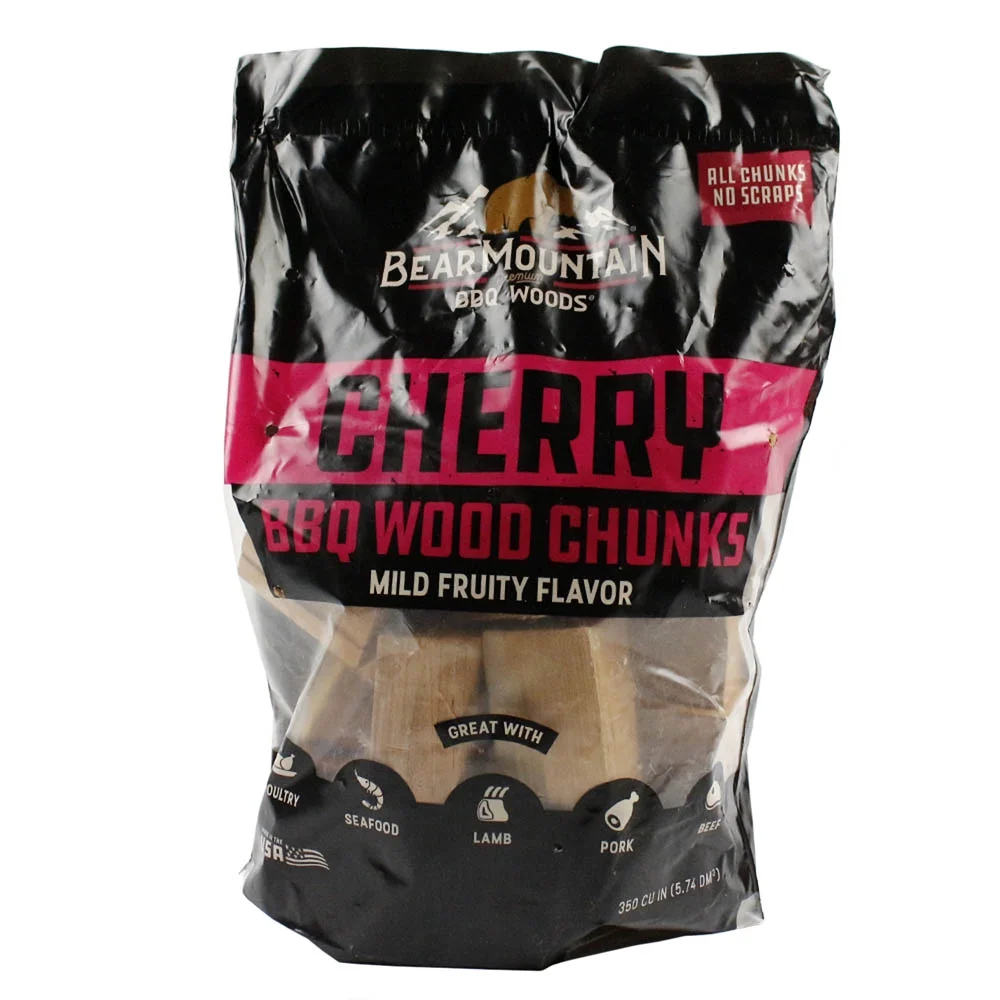 Bear Mountain BBQ Cherry All Natural Hardwood Chunks Mild Fruity Smoky Flavor