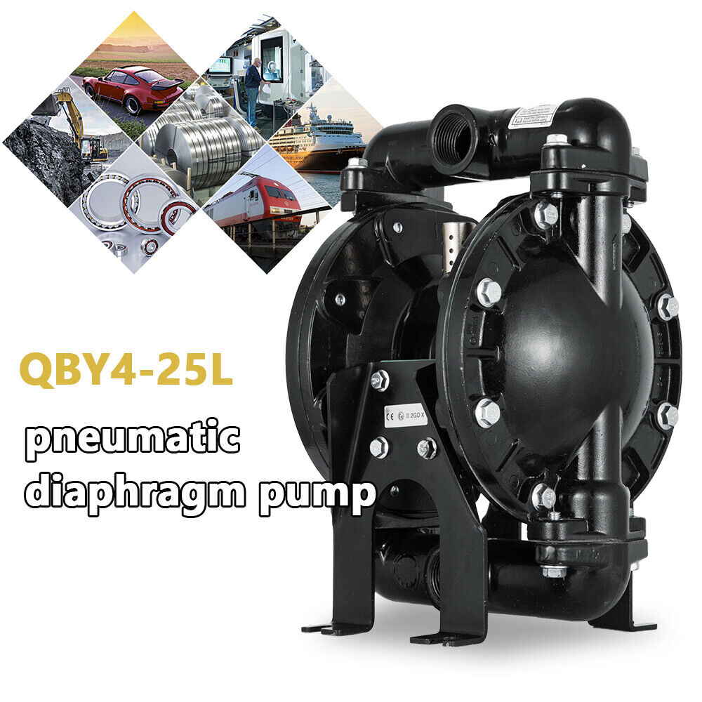 ZhdnBhnos 120PSI Air-Operated Double Diaphragm Pump 1 inch Inlet & Outlet Petroleum Fluids Heavy Duty Pneumatic Transfer Pump 35GPM