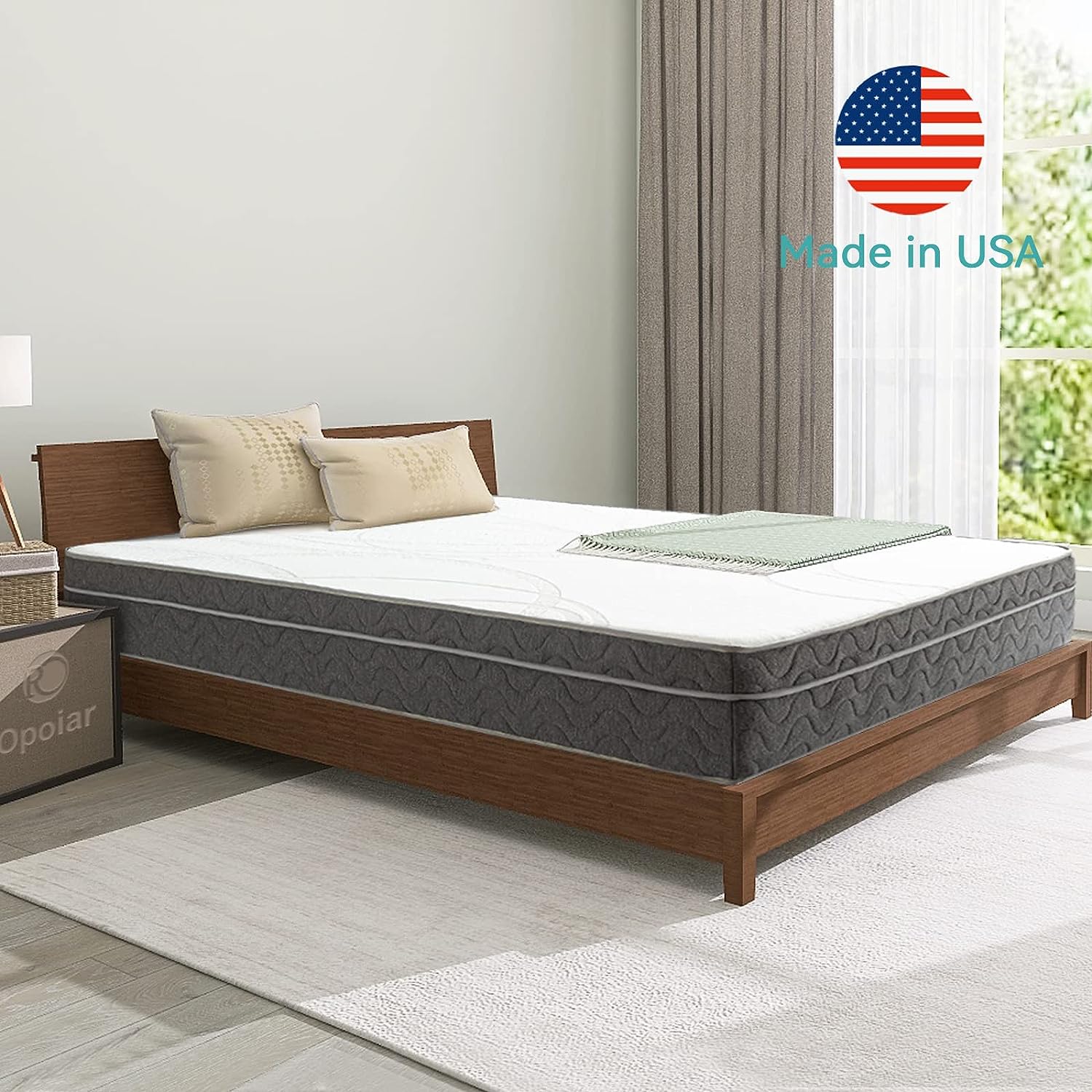 Hcore 10 Inch Innerspring Hybrid Memory Foam Mattress, Medium Firm Breathable Mattress, Pressure Relieving Mattress, Bed in a Box, Gel AeroFusion Memory Foam, Regulate Temperature(Queen)