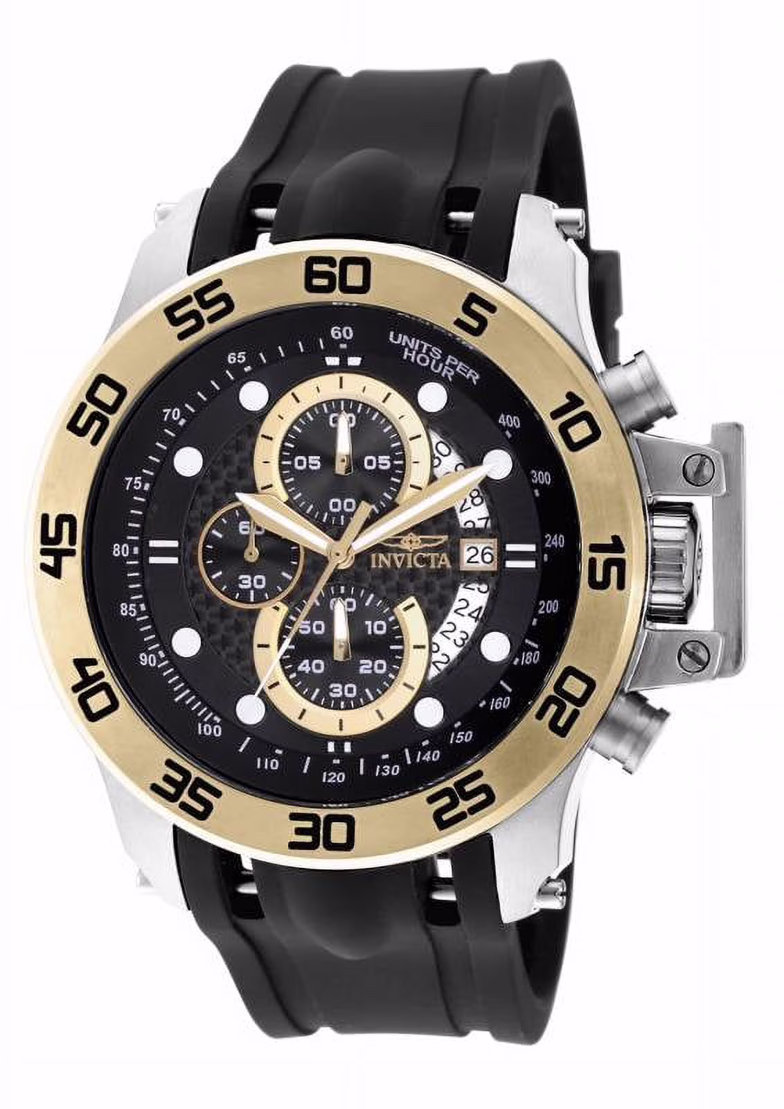 Invicta I-Force Chronograph Black Carbon Fiber Dial Black Polyurethane Men's Watch 19253