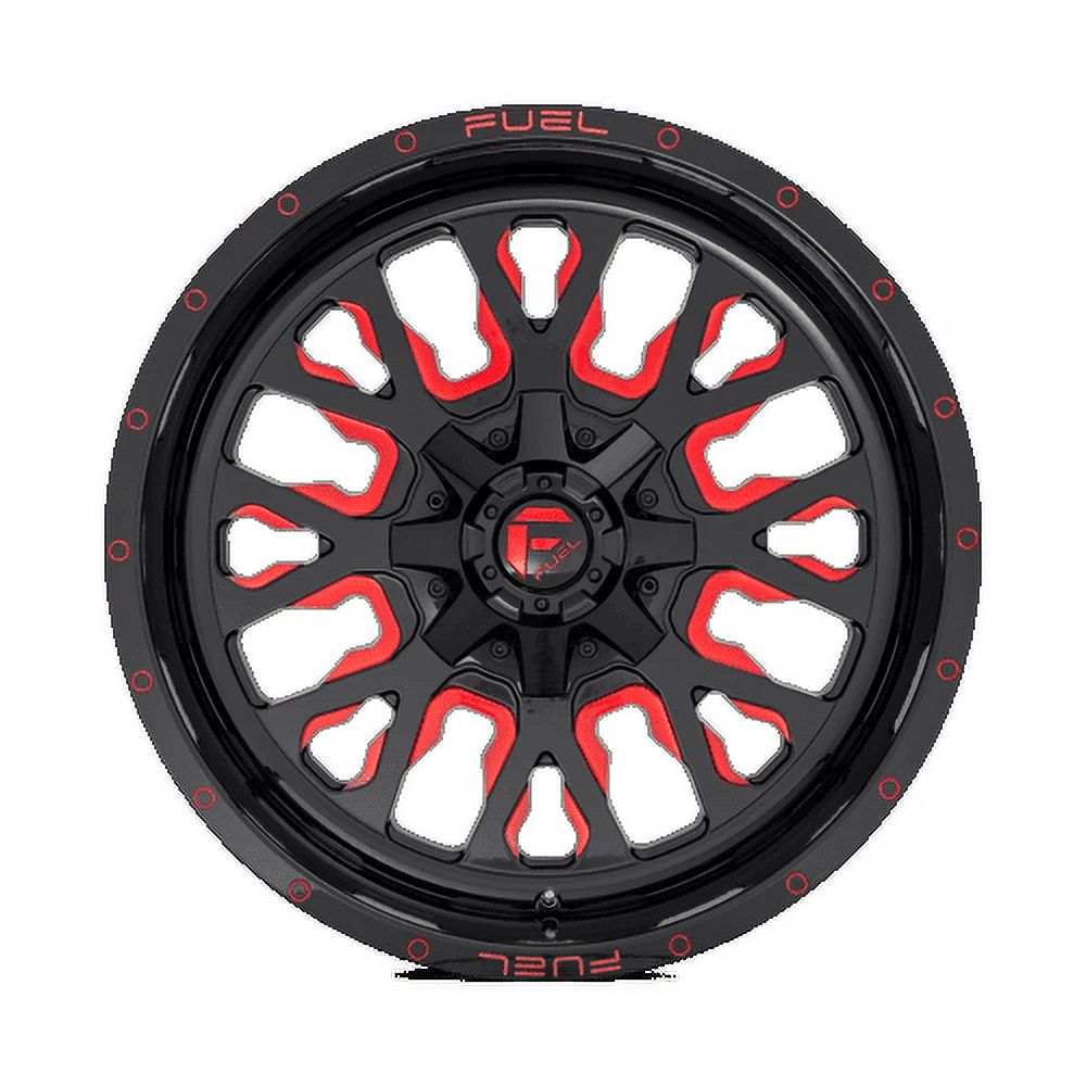 Fuel 1PC Aluminum Rim D612 STROKE 20X10in Gloss Black Red Tinted Clear Finish, D61220009847