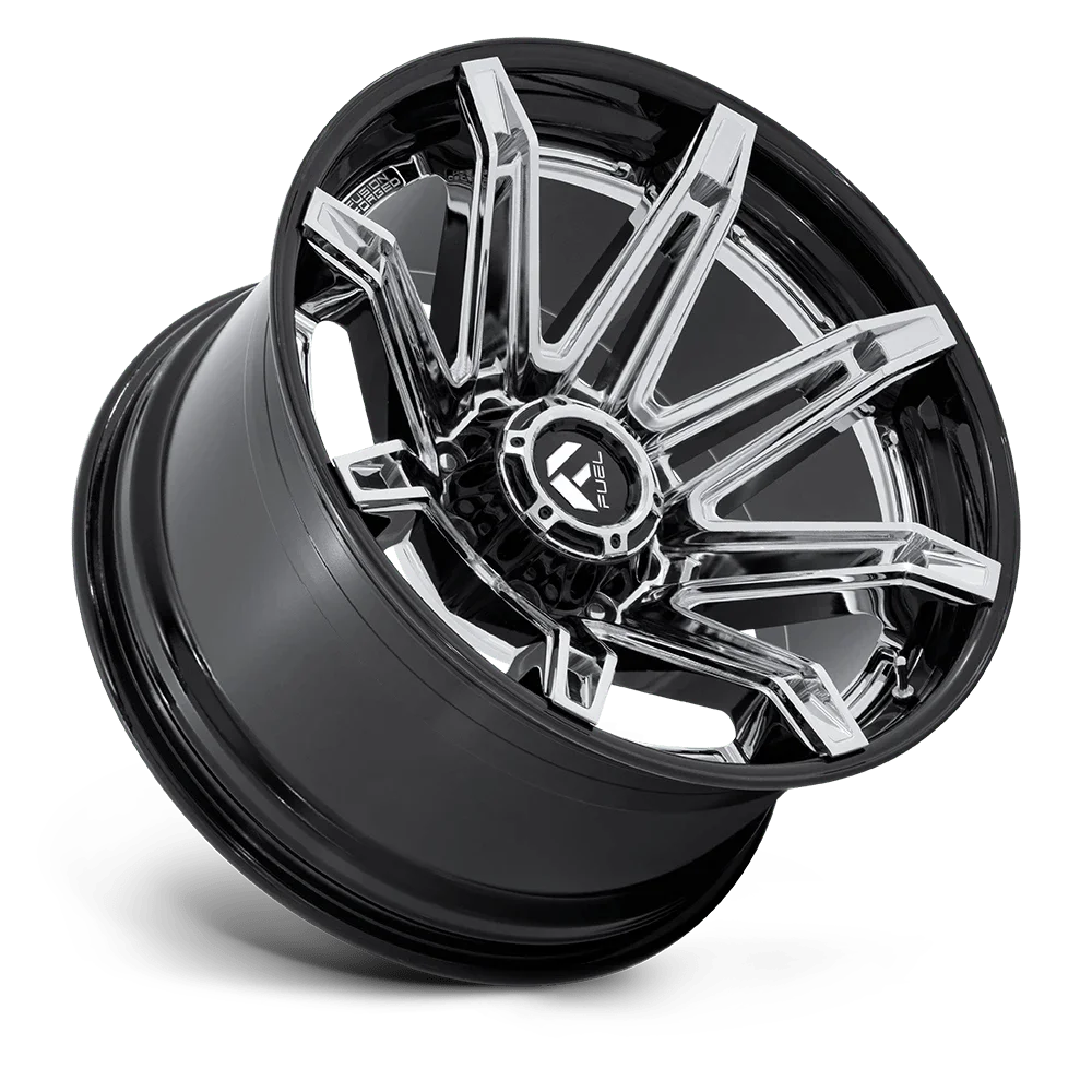 24x12 Fuel FC401 Brawl Chrome W/ Gloss Black Lip FORGED Wheel 8x6.5 (-44mm)