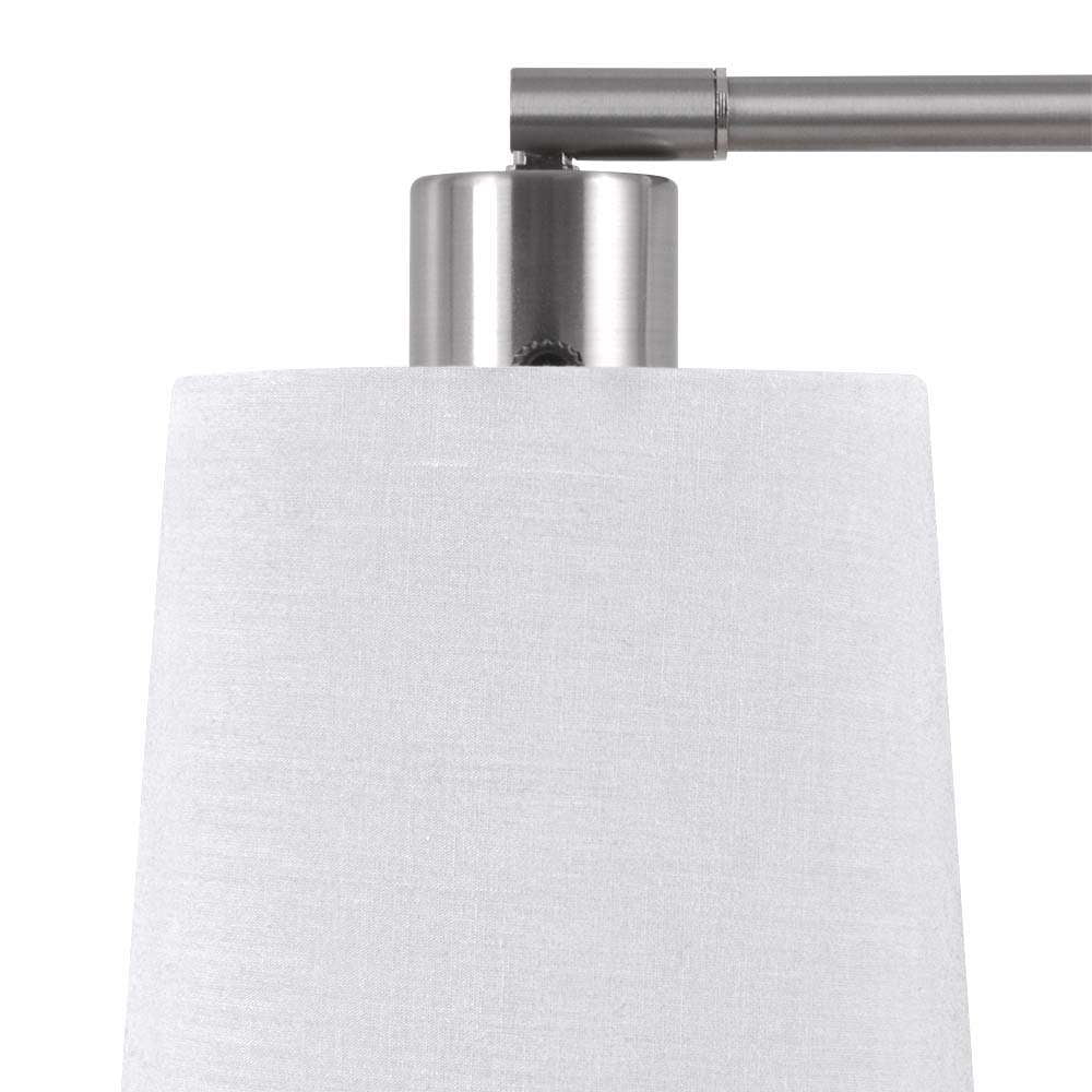 Modern Better Homes & Gardens Brushed Nickel Desk Lamp with Fabric Shade and AC Outlet, All Ages